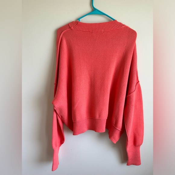 NWT Nash Grey Autumn Breeze Orange Crop Sweater Large Oversized High/Low - Picture 2 of 8